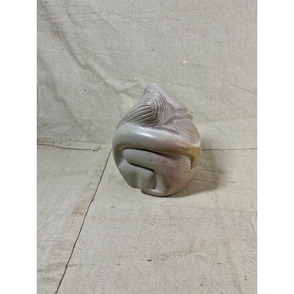 Soapstone Carving: Figures Embracing Small Statue EAM Unknown Artist